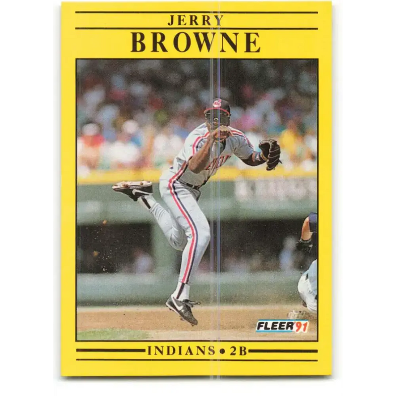 1991 Fleer #363 Jerry Browne NM-MT Cleveland Indians Baseball Card - Baseball Card Single