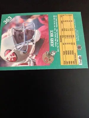 1991 Fleer - #363 Jerry Rice HOF 49ERS. NFL. EX-NRMT - Football Card Single