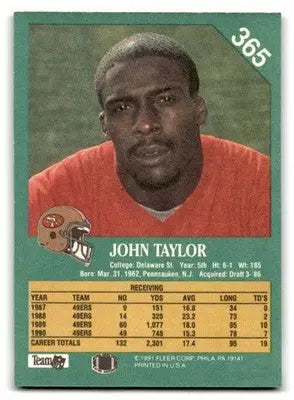 1991 Fleer #365 John Taylor - Football Card Single
