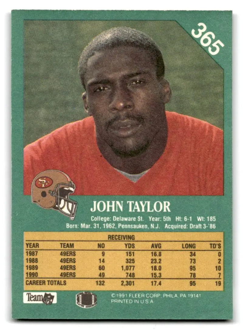 1991 Fleer #365 John Taylor - Football Card Single