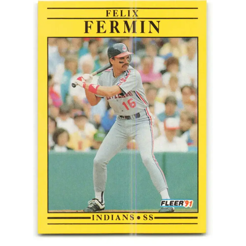1991 Fleer #367 Felix Fermin NM-MT Cleveland Indians Baseball Card - Baseball Card Single