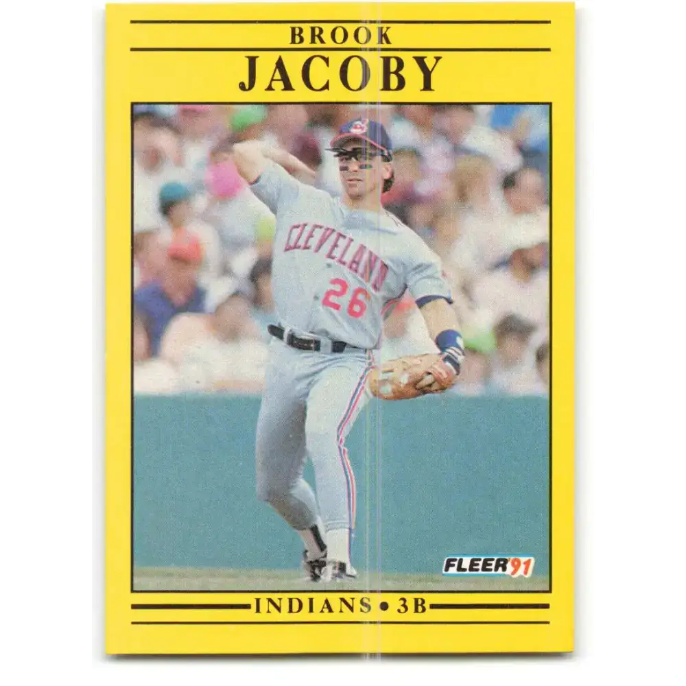 1991 Fleer #369 Brook Jacoby NM-MT Cleveland Indians Baseball Card - Baseball Card Single