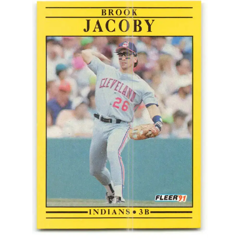 1991 Fleer #369 Brook Jacoby NM-MT Cleveland Indians Baseball Card - Baseball Card Single
