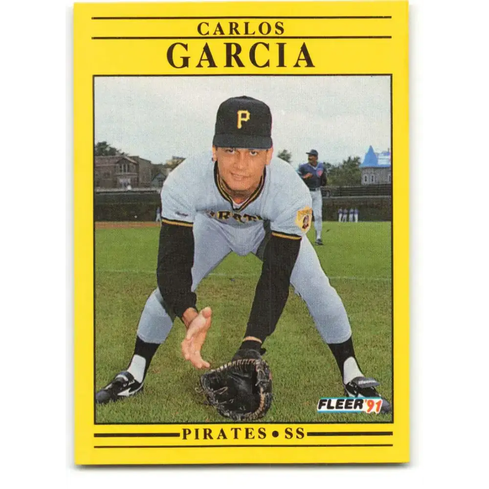1991 Fleer #37 Carlos Garcia NM-MT RC Rookie Pittsburgh Pirates Baseball Card - Baseball Card Single