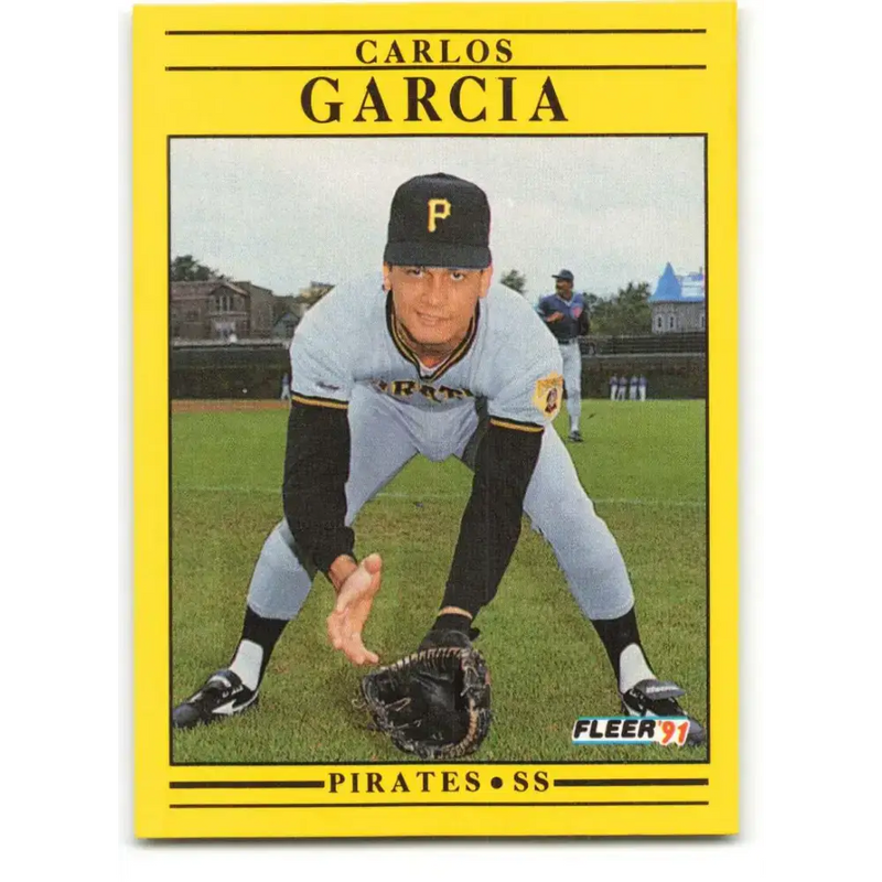 1991 Fleer #37 Carlos Garcia NM-MT RC Rookie Pittsburgh Pirates Baseball Card - Baseball Card Single