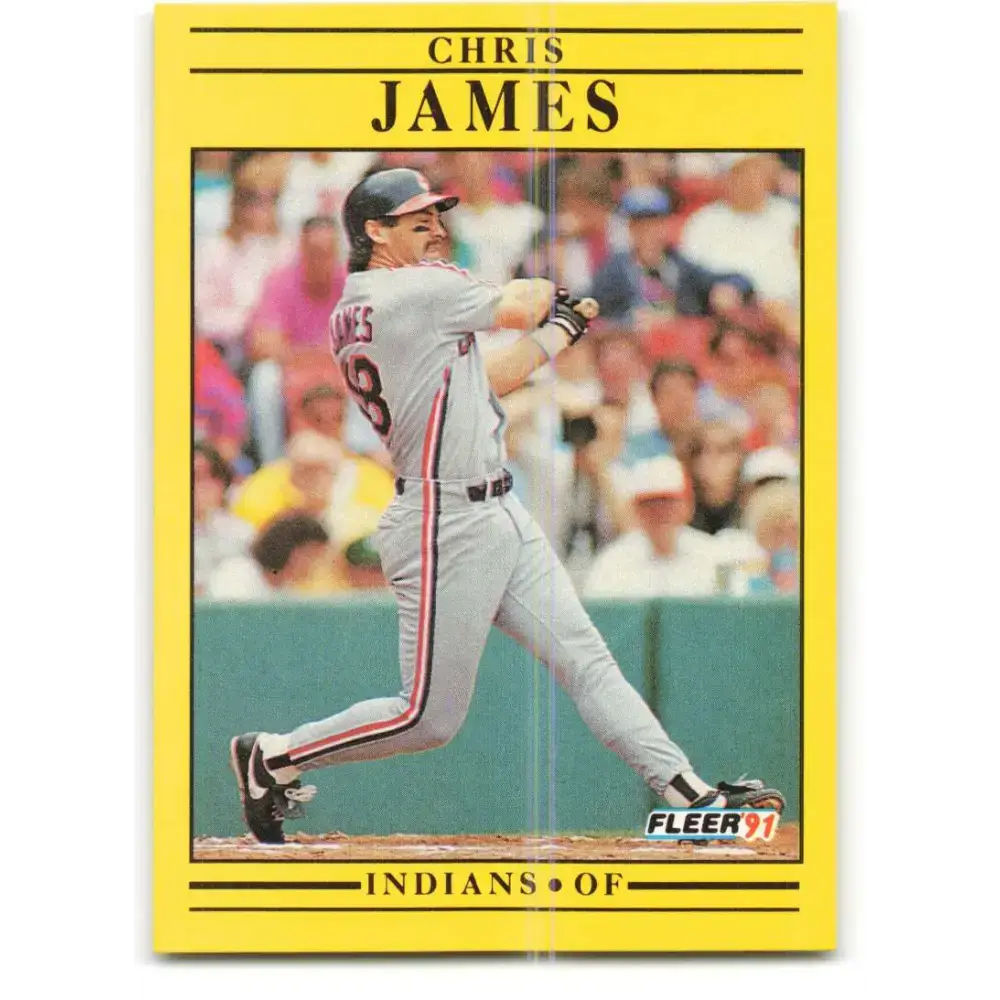 1991 Fleer #370 Chris James NM-MT Cleveland Indians Baseball Card - Baseball Card Single