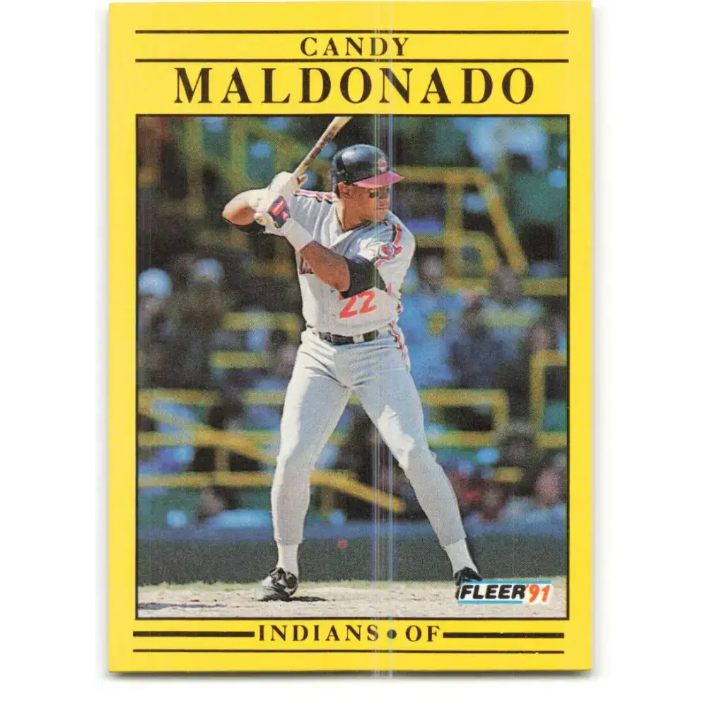 1991 Fleer #373 Candy Maldonado NM-MT Cleveland Indians Baseball Card - Baseball Card Single