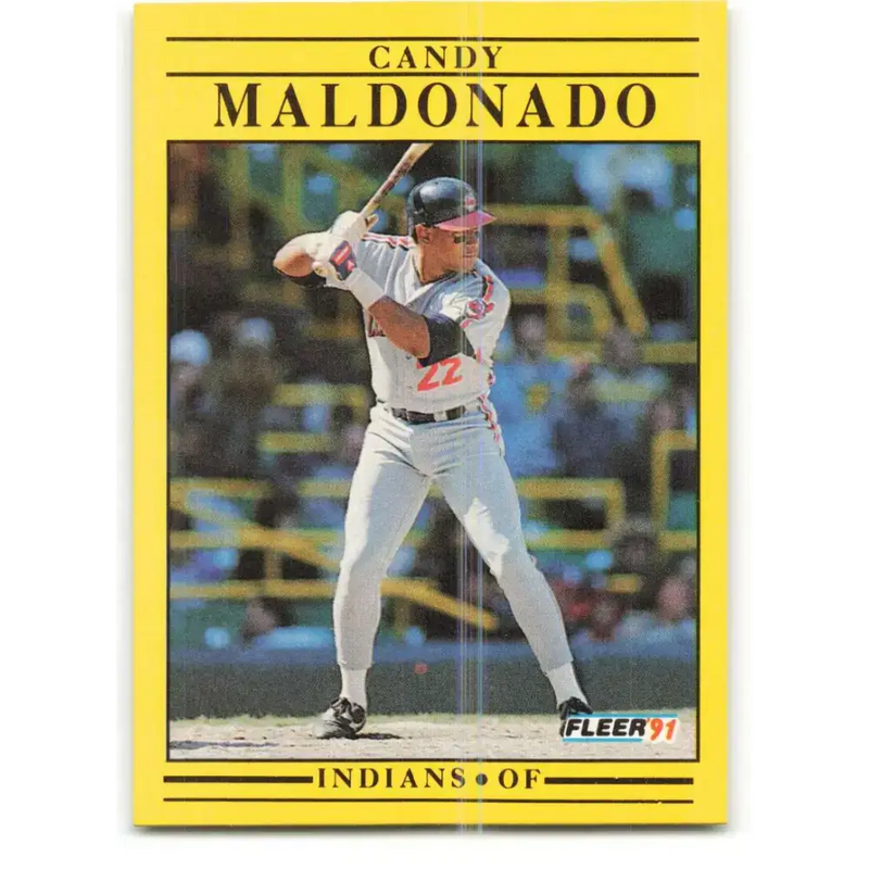 1991 Fleer #373 Candy Maldonado NM-MT Cleveland Indians Baseball Card - Baseball Card Single