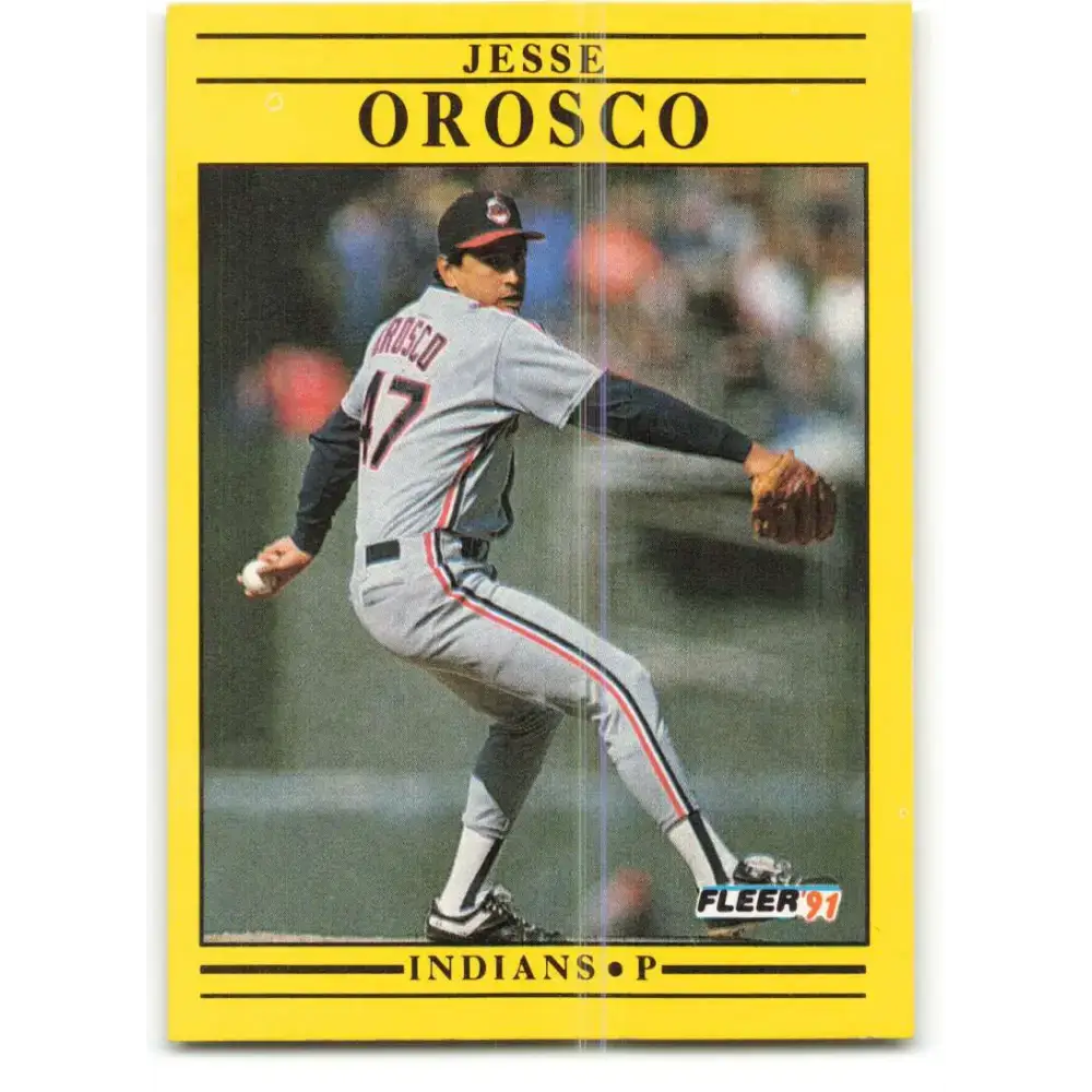 1991 Fleer #375 Jesse Orosco NM-MT Cleveland Indians Baseball Card - Baseball Card Single