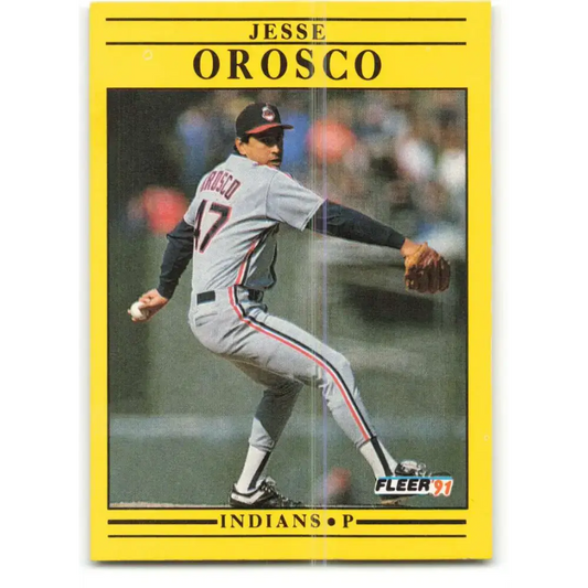 1991 Fleer #375 Jesse Orosco NM-MT Cleveland Indians Baseball Card - Baseball Card Single