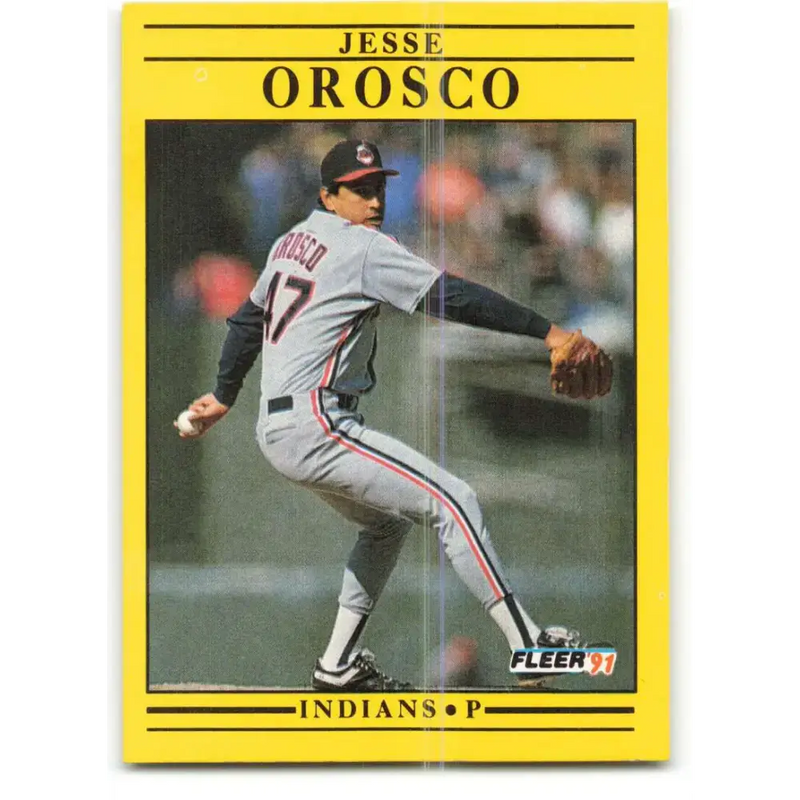 1991 Fleer #375 Jesse Orosco NM-MT Cleveland Indians Baseball Card - Baseball Card Single