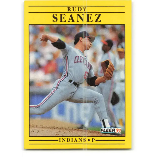1991 Fleer #376 Rudy Seanez NM-MT Cleveland Indians Baseball Card - Baseball Card Single