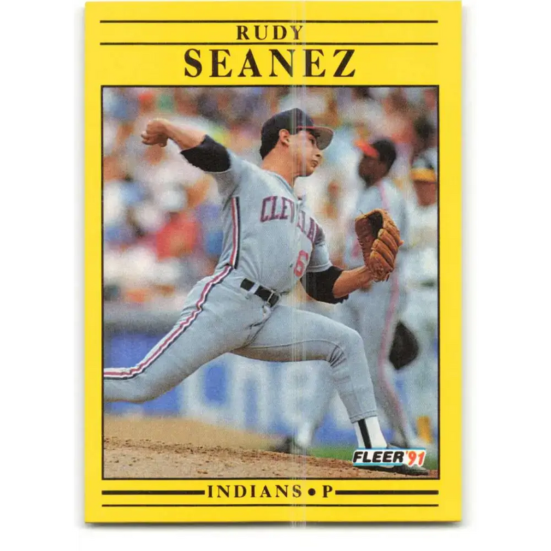 1991 Fleer #376 Rudy Seanez NM-MT Cleveland Indians Baseball Card - Baseball Card Single