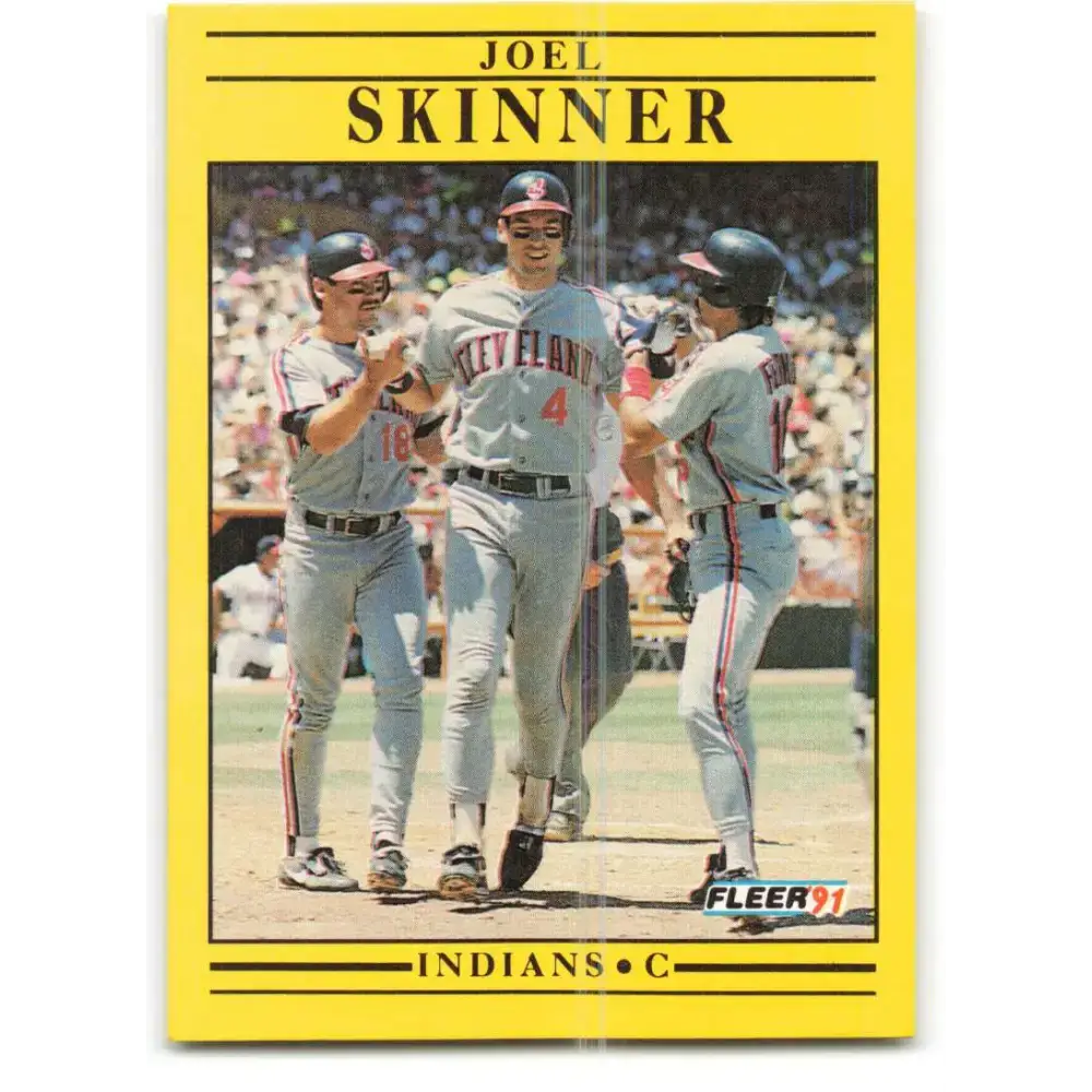 1991 Fleer #377 Joel Skinner NM-MT Cleveland Indians Baseball Card - Baseball Card Single