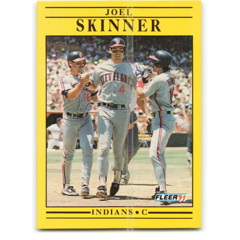 1991 Fleer #377 Joel Skinner NM-MT Cleveland Indians Baseball Card - Baseball Card Single