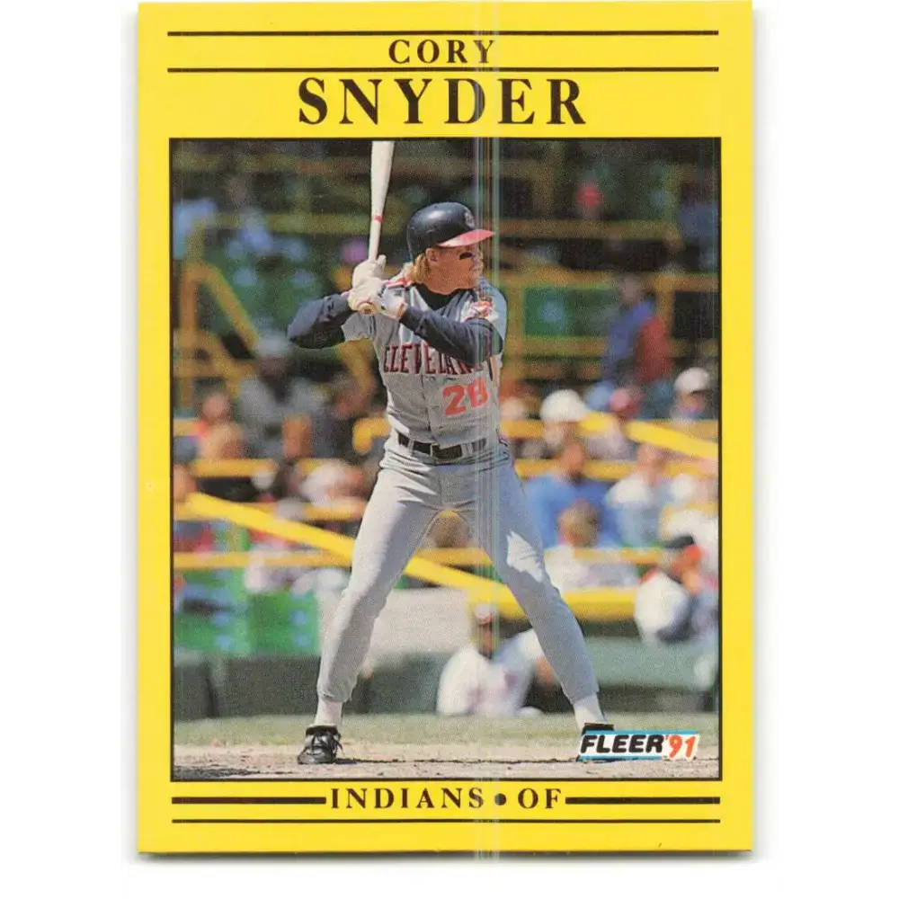 1991 Fleer #378 Cory Snyder NM-MT Cleveland Indians Baseball Card - Baseball Card Single