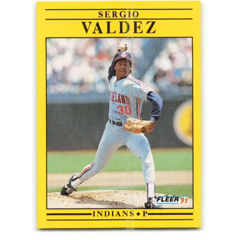 1991 Fleer #380 Sergio Valdez NM-MT Cleveland Indians Baseball Card - Baseball Card Single