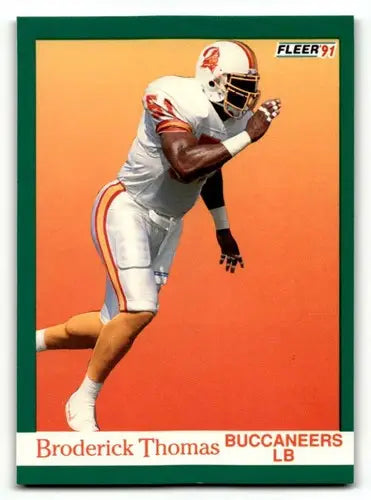 1991 Fleer #381 Broderick Thomas Tampa Bay Buccaneers Football Cards ID:60507 - Football Card Single