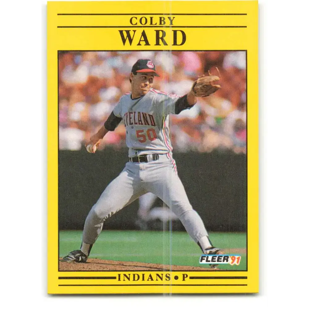 1991 Fleer #382 Colby Ward NM-MT RC Rookie Cleveland Indians Baseball Card - Baseball Card Single