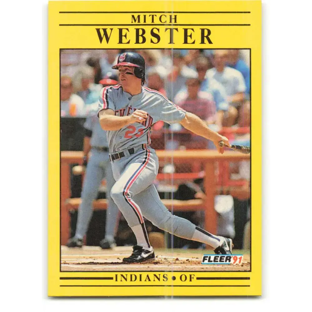 1991 Fleer #384 Mitch Webster NM-MT Cleveland Indians Baseball Card - Baseball Card Single