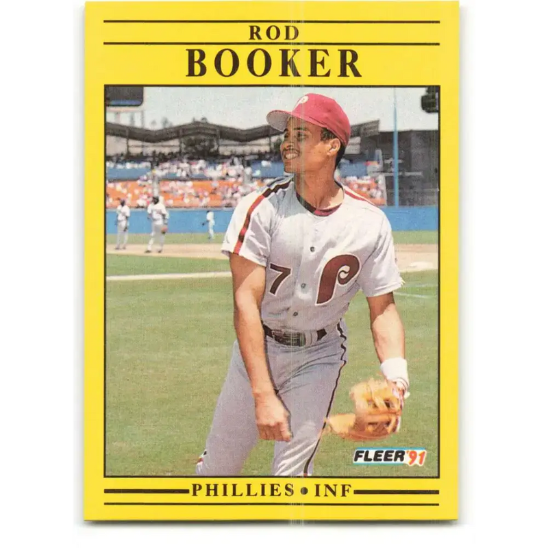 1991 Fleer #388 Rod Booker NM-MT Philadelphia Phillies Baseball Card - Baseball Card Single