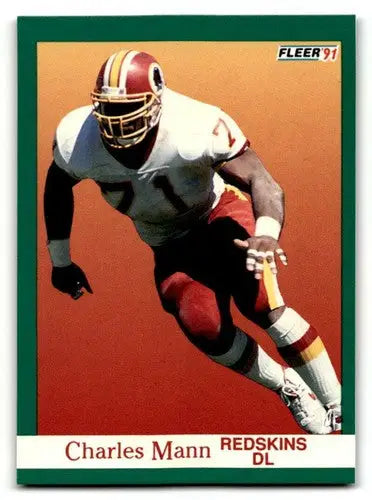 1991 Fleer #389 Charles Mann Washington Redskins Football Cards NM N ID:60536 - Football Card Single