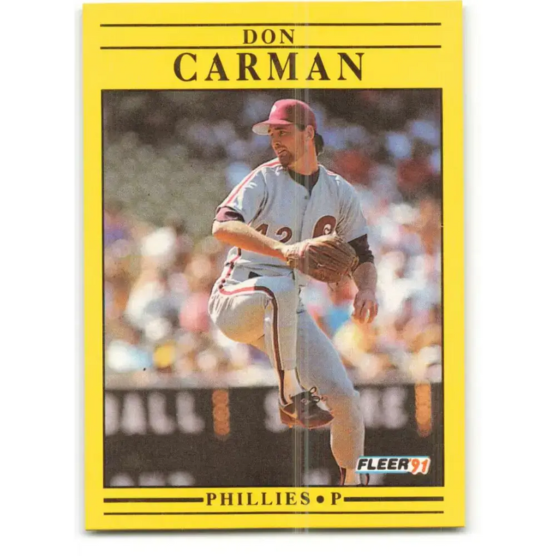 1991 Fleer #390 Don Carman NM-MT Philadelphia Phillies Baseball Card - Baseball Card Single