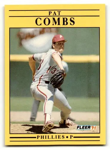 1991 Fleer Pat Combs Phillies baseball card with original gloss and vibrant details