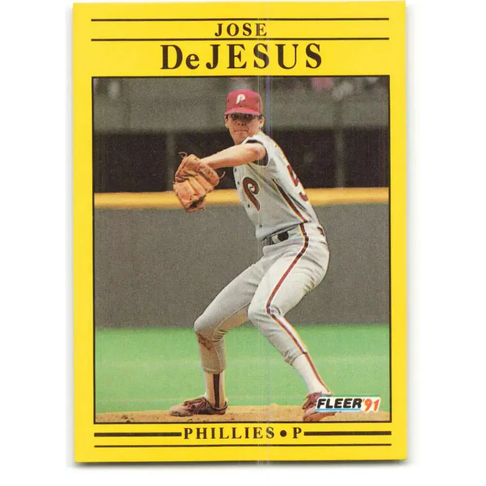 1991 Fleer #394 Jose DeJesus NM-MT Philadelphia Phillies Baseball Card - Baseball Card Single
