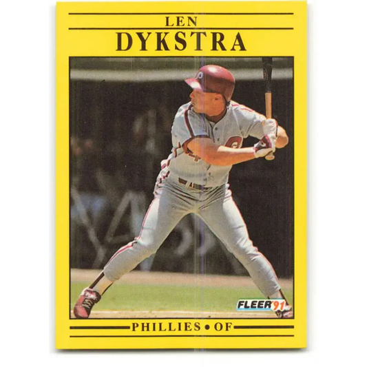 1991 Fleer #395b Lenny Dykstra NM-MT Philadelphia Phillies Baseball Card