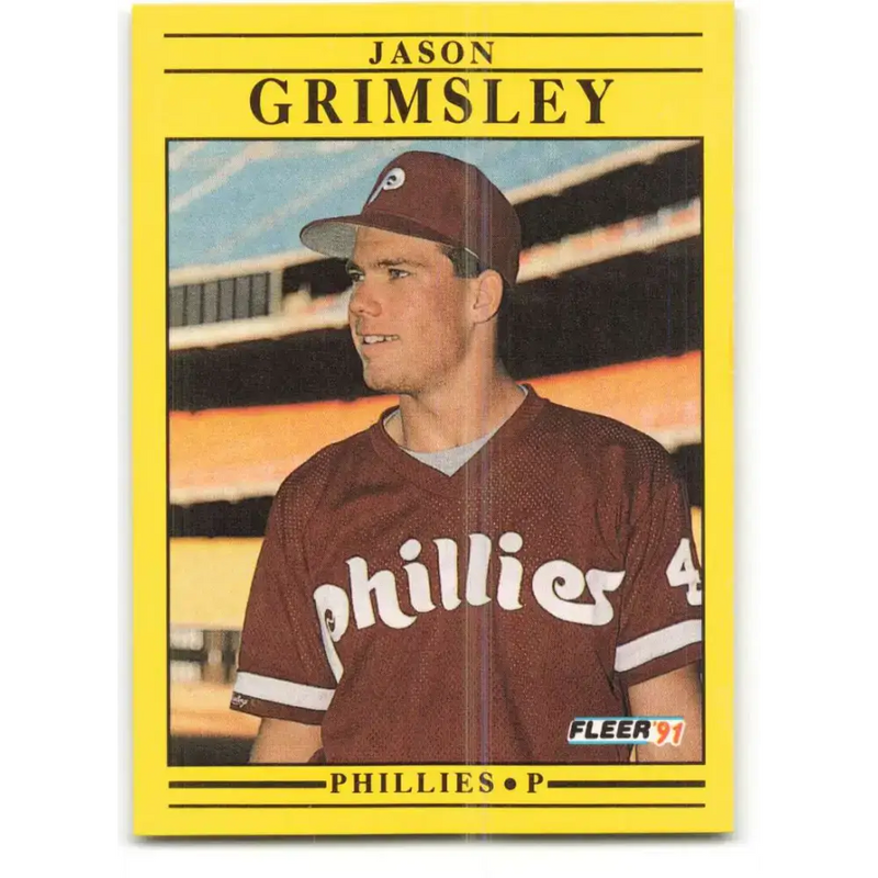 1991 Fleer #396 Jason Grimsley NM-MT Philadelphia Phillies Baseball Card - Baseball Card Single