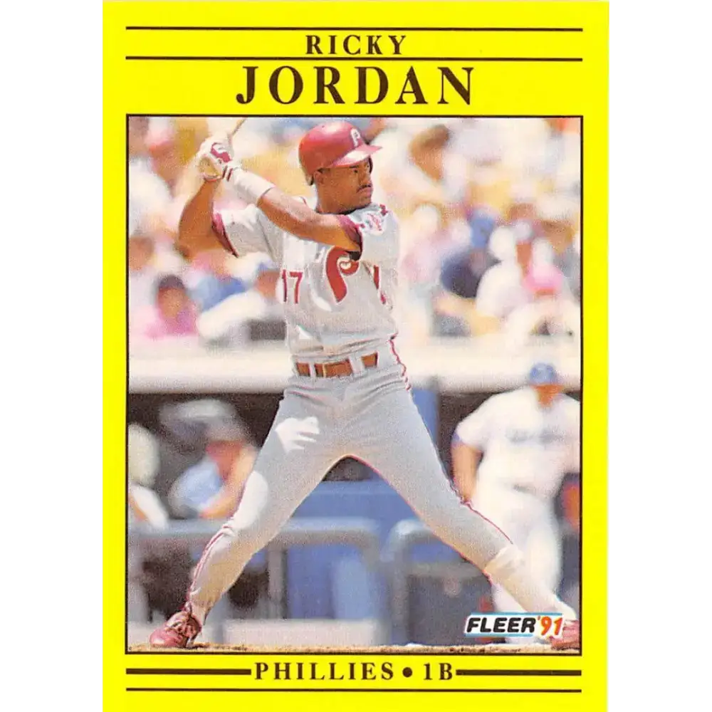 1991 Fleer #401 Ricky Jordan NM-MT Philadelphia Phillies Baseball Card - Baseball Card Single