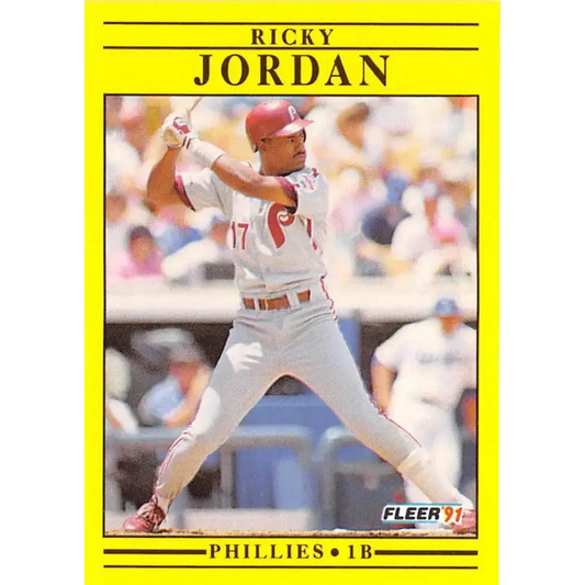 1991 Fleer #401 Ricky Jordan NM-MT Philadelphia Phillies Baseball Card