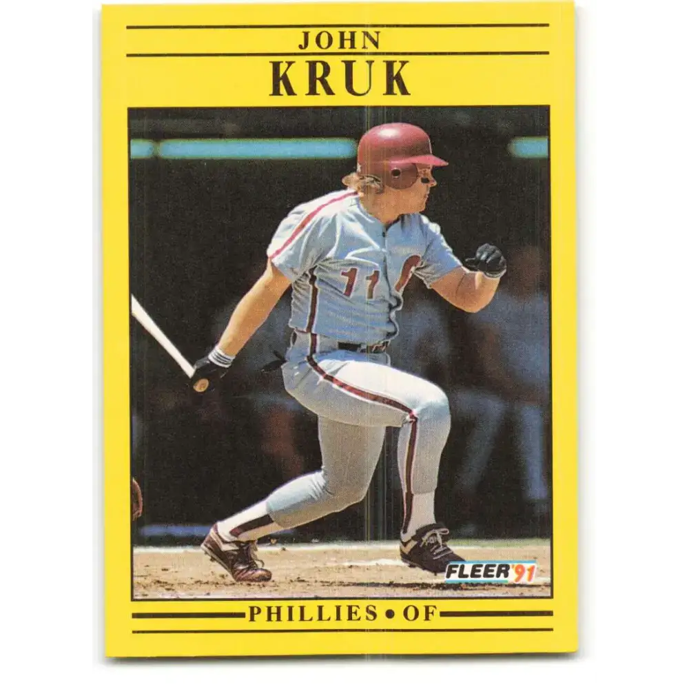 1991 Fleer #402 John Kruk NM-MT Philadelphia Phillies Baseball Card - Baseball Card Single