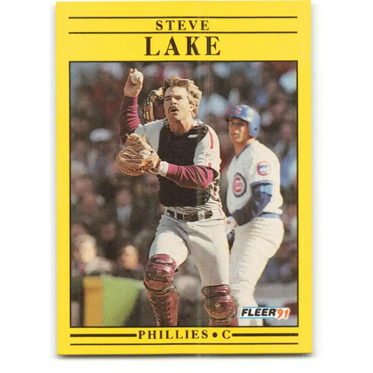 1991 Fleer #403 Steve Lake NM-MT Philadelphia Phillies Baseball Card