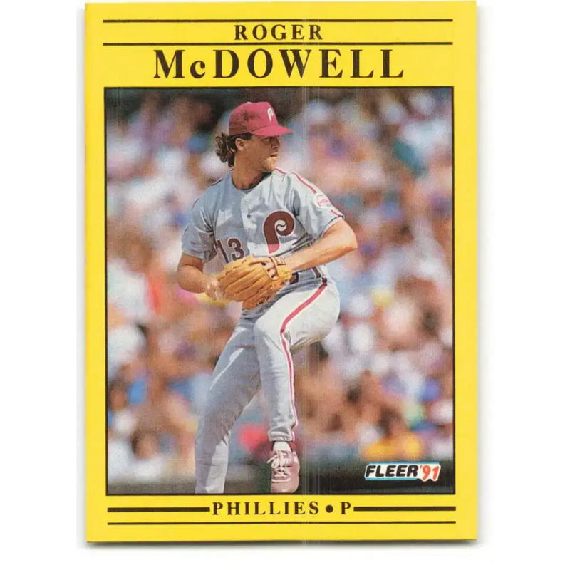 1991 Fleer #405 Roger McDowell NM-MT Philadelphia Phillies Baseball Card - Baseball Card Single