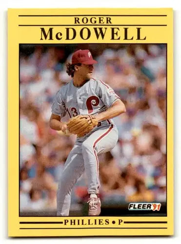 1991 Fleer #405 Roger McDowell UER Philadelphia Phillies Baseball Ca ID:55250 - Baseball Card Single