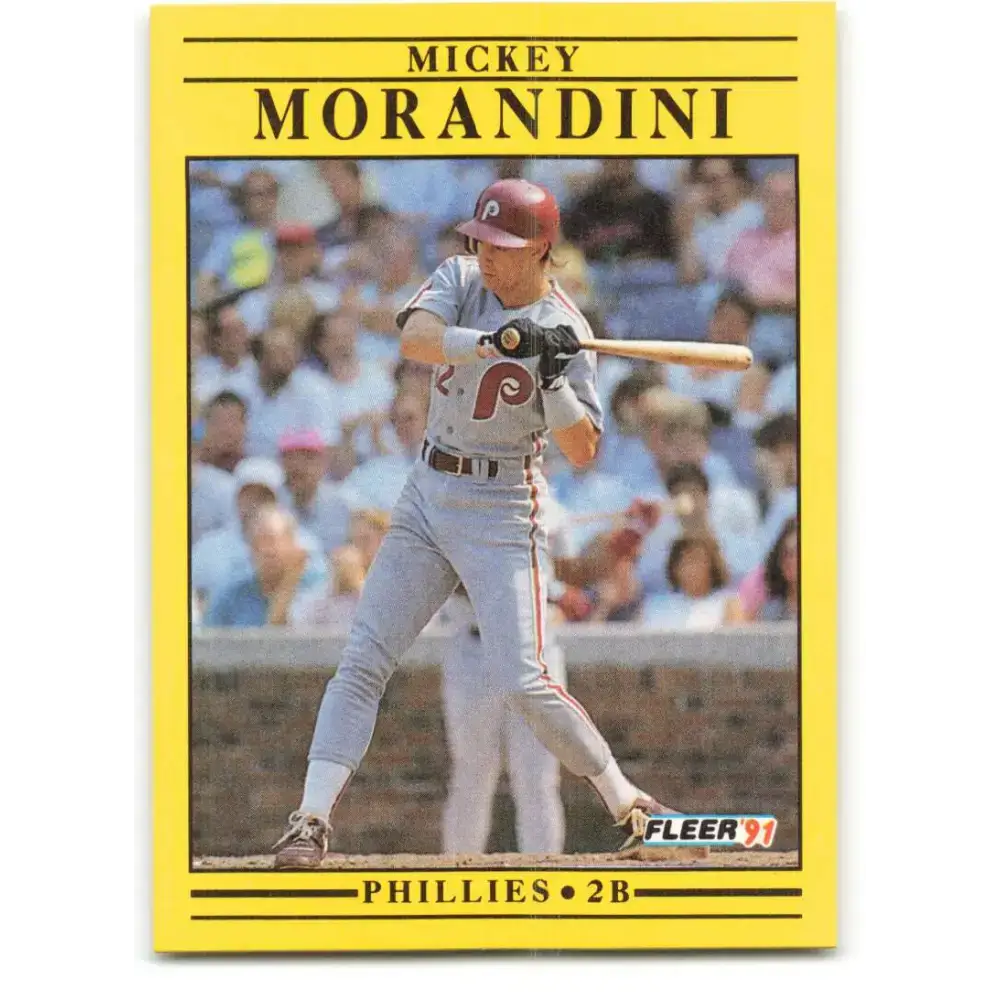 1991 Fleer #407 Mickey Morandini NM-MT Philadelphia Phillies Baseball Card - Baseball Card Single
