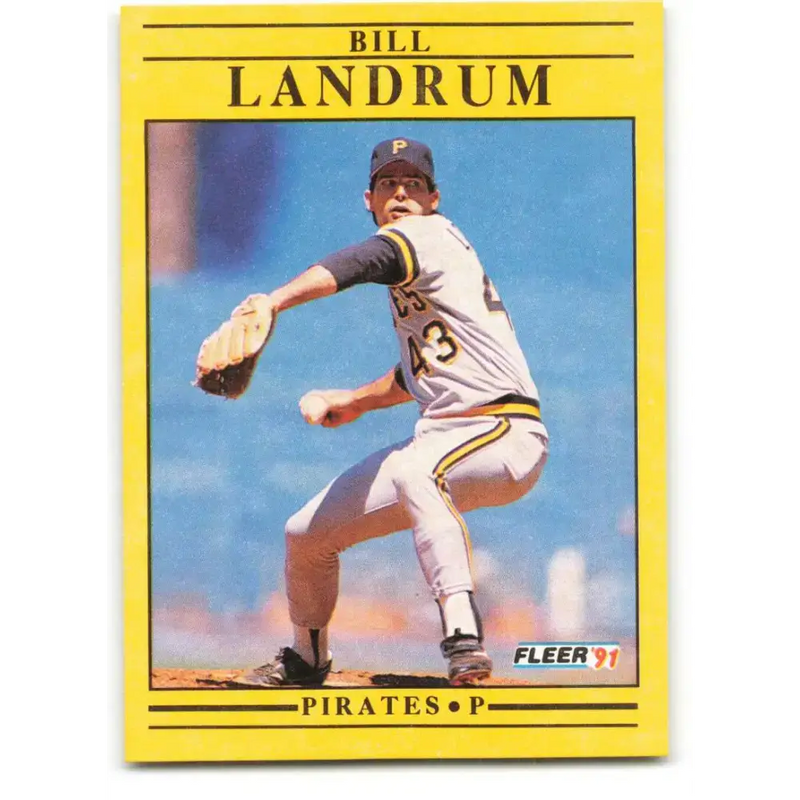 1991 Fleer #41 Bill Landrum NM-MT Pittsburgh Pirates Baseball Card - Baseball Card Single