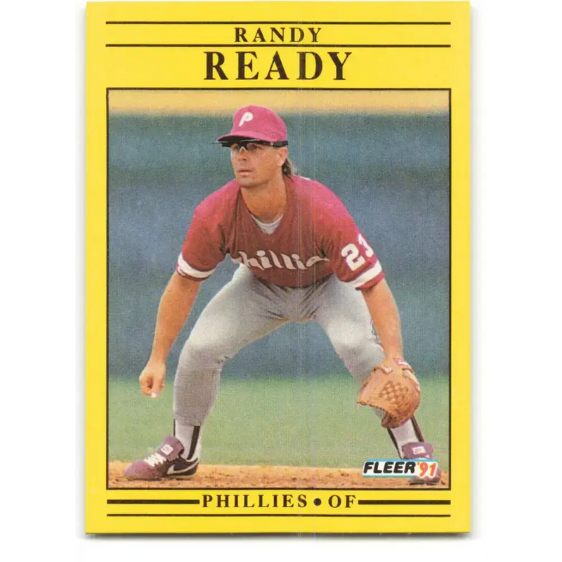 1991 Fleer #410b Randy Ready NM-MT Philadelphia Phillies Baseball Card - Baseball Card Single
