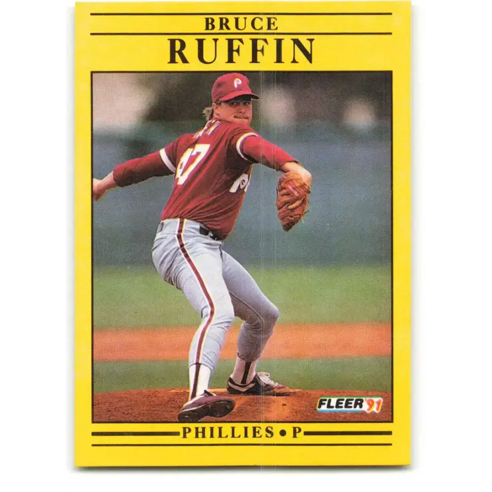 1991 Fleer #411 Bruce Ruffin NM-MT Philadelphia Phillies Baseball Card - Baseball Card Single
