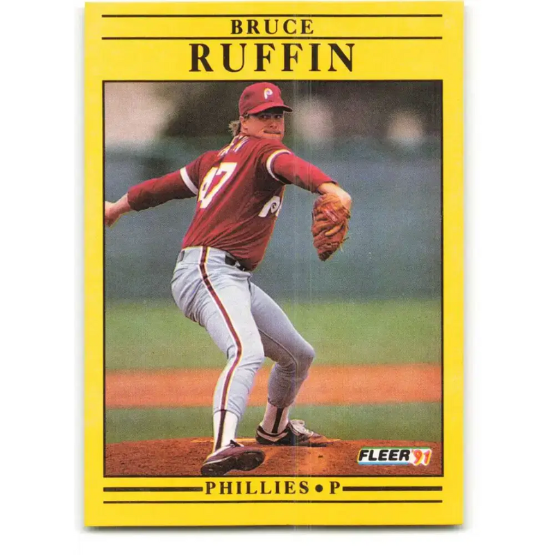 1991 Fleer #411 Bruce Ruffin NM-MT Philadelphia Phillies Baseball Card - Baseball Card Single