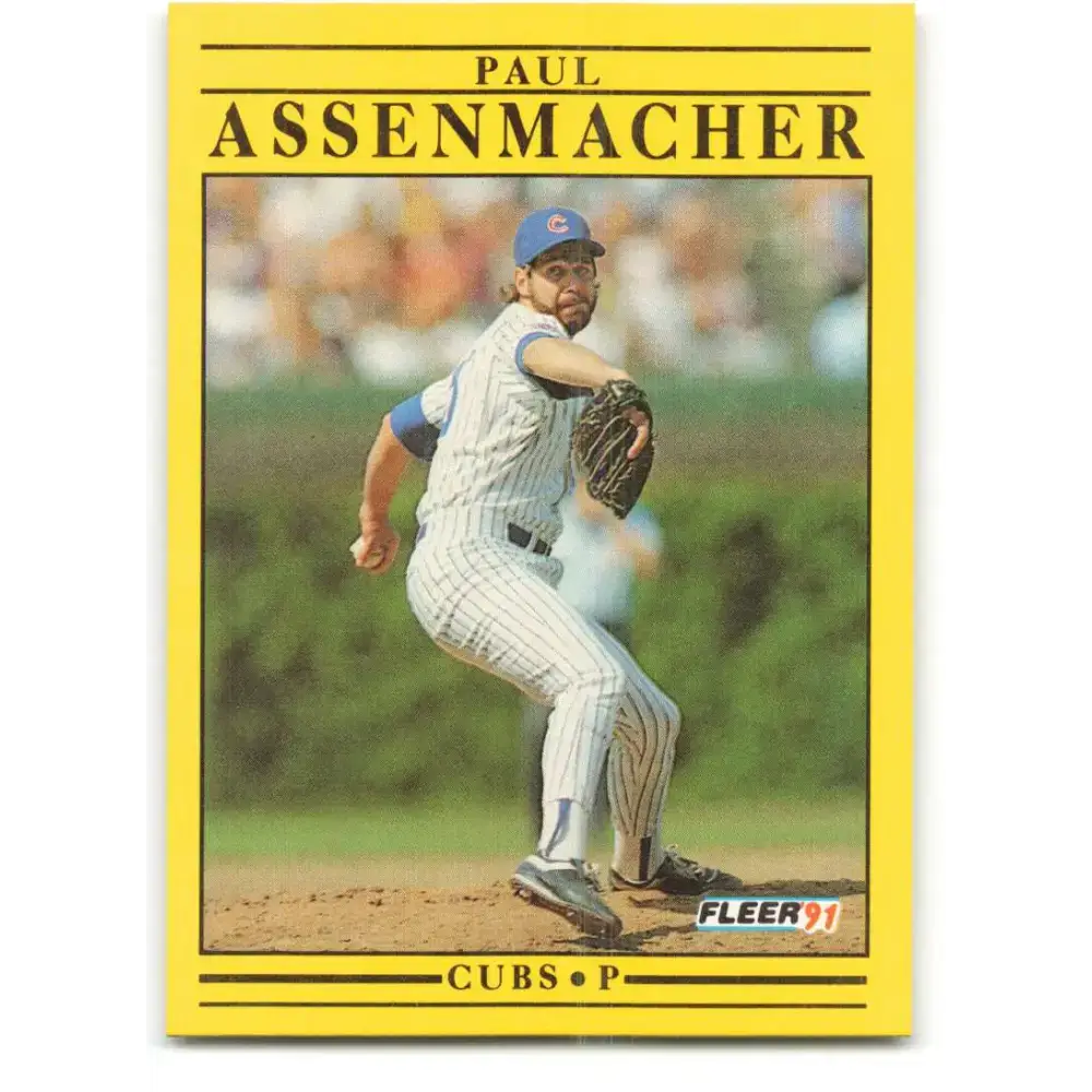 1991 Fleer #413 Paul Assenmacher NM-MT Chicago Cubs Baseball Card - Baseball Card Single