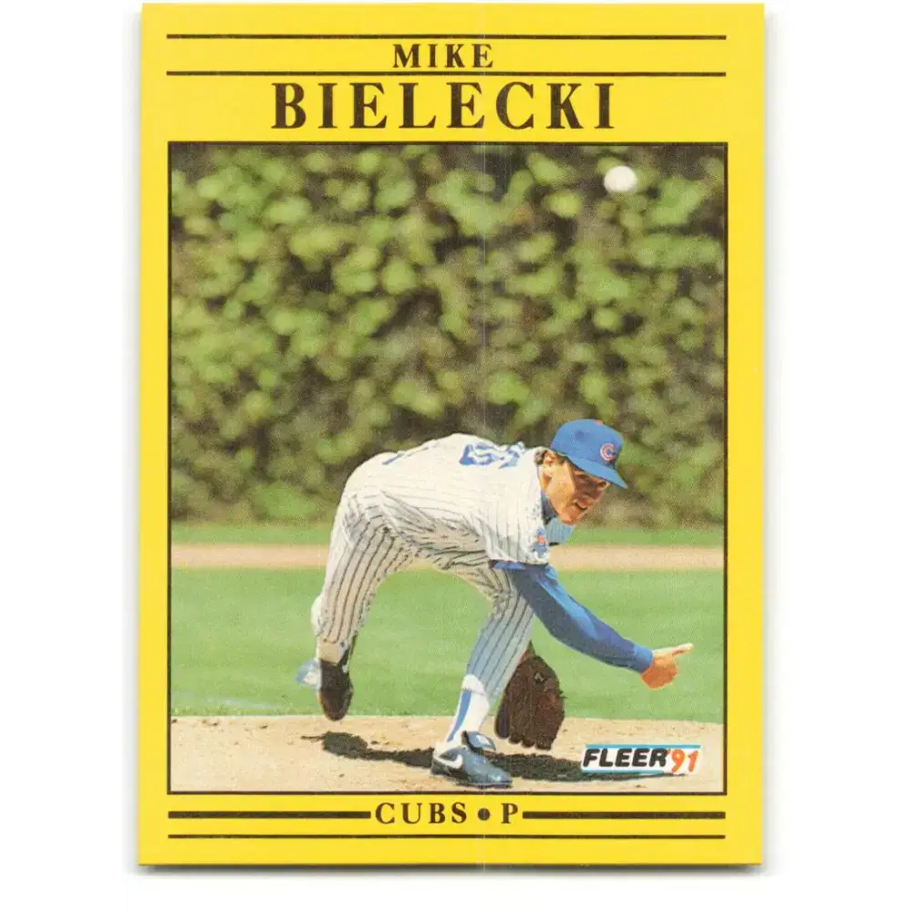 1991 Fleer #415 Mike Bielecki NM-MT Chicago Cubs Baseball Card - Baseball Card Single