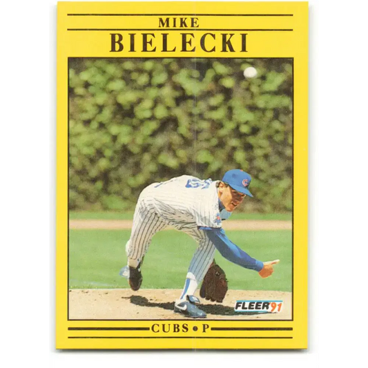 1991 Fleer #415 Mike Bielecki NM-MT Chicago Cubs Baseball Card