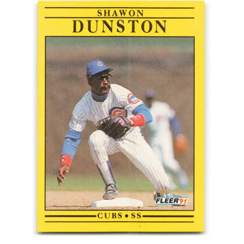 1991 Fleer #420 Shawon Dunston NM-MT Chicago Cubs Baseball Card - Baseball Card Single