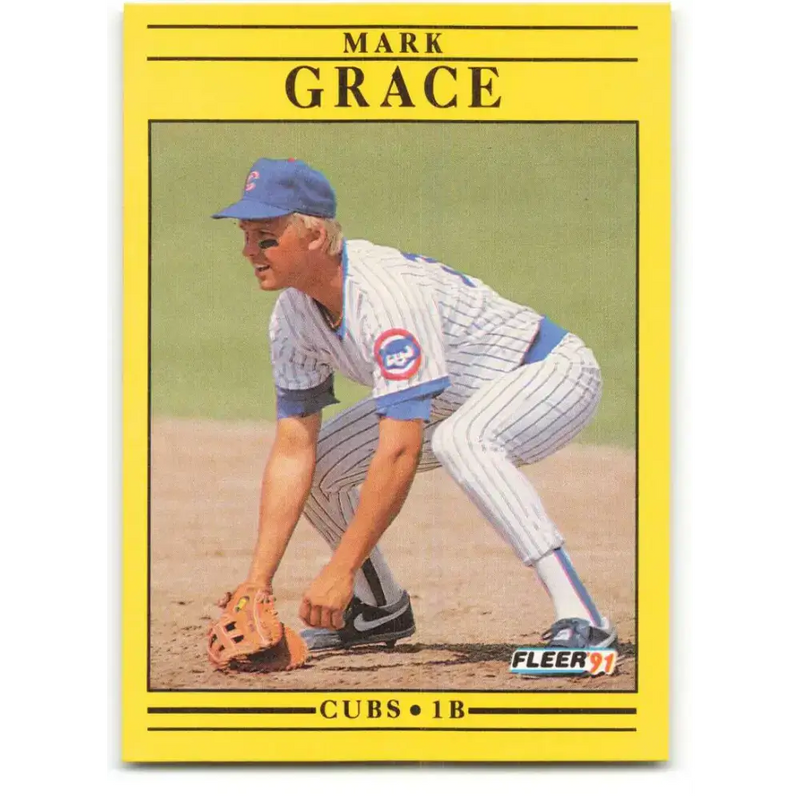1991 Fleer #422 Mark Grace NM-MT Chicago Cubs Baseball Card - Baseball Card Single