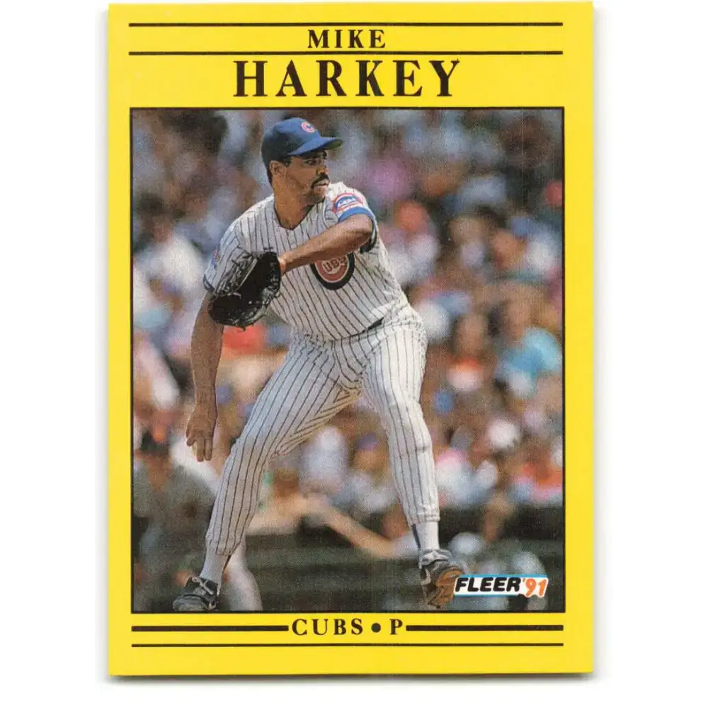 1991 Fleer #423 Mike Harkey NM-MT Chicago Cubs Baseball Card - Baseball Card Single