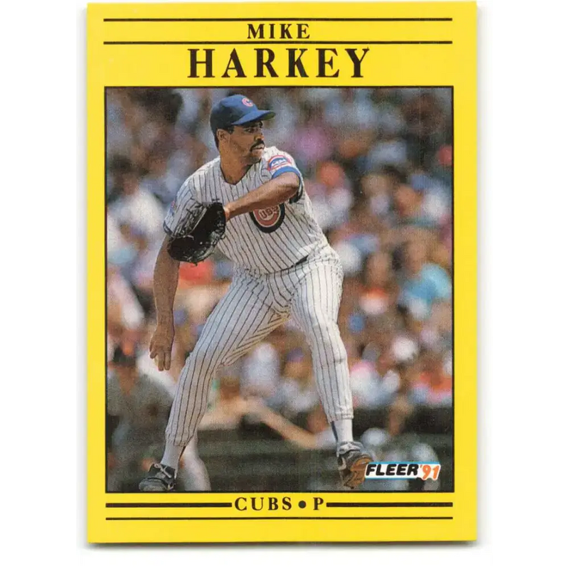 1991 Fleer #423 Mike Harkey NM-MT Chicago Cubs Baseball Card - Baseball Card Single