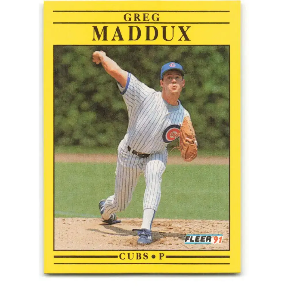 1991 Fleer #426 Greg Maddux NM-MT Chicago Cubs Baseball Card - Baseball Card Single